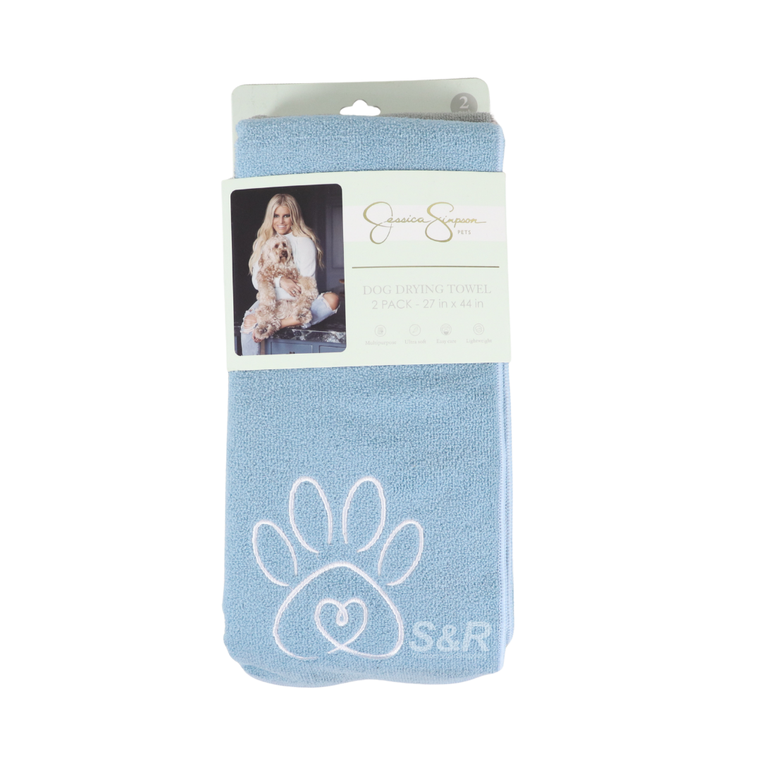 Jessica Simpson Pets 2-pack 27in x 44in Dog Drying Microfiber Towel